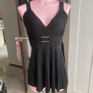 Chic Black Pleated Babydoll top with Belt